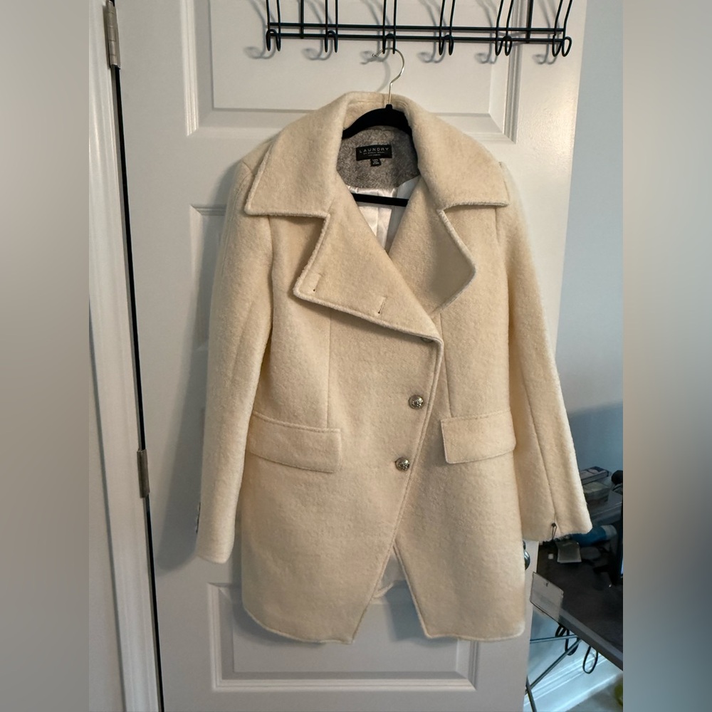 Cream Wool Blend Coat
